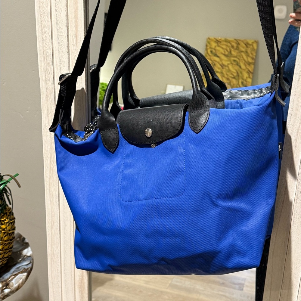 Longchamp Energy Royal Blue Tote with Black Trim